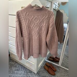 A New Day Turtleneck Cowl Neck Cable Knit Diamond Classic Oversized Sweater✨